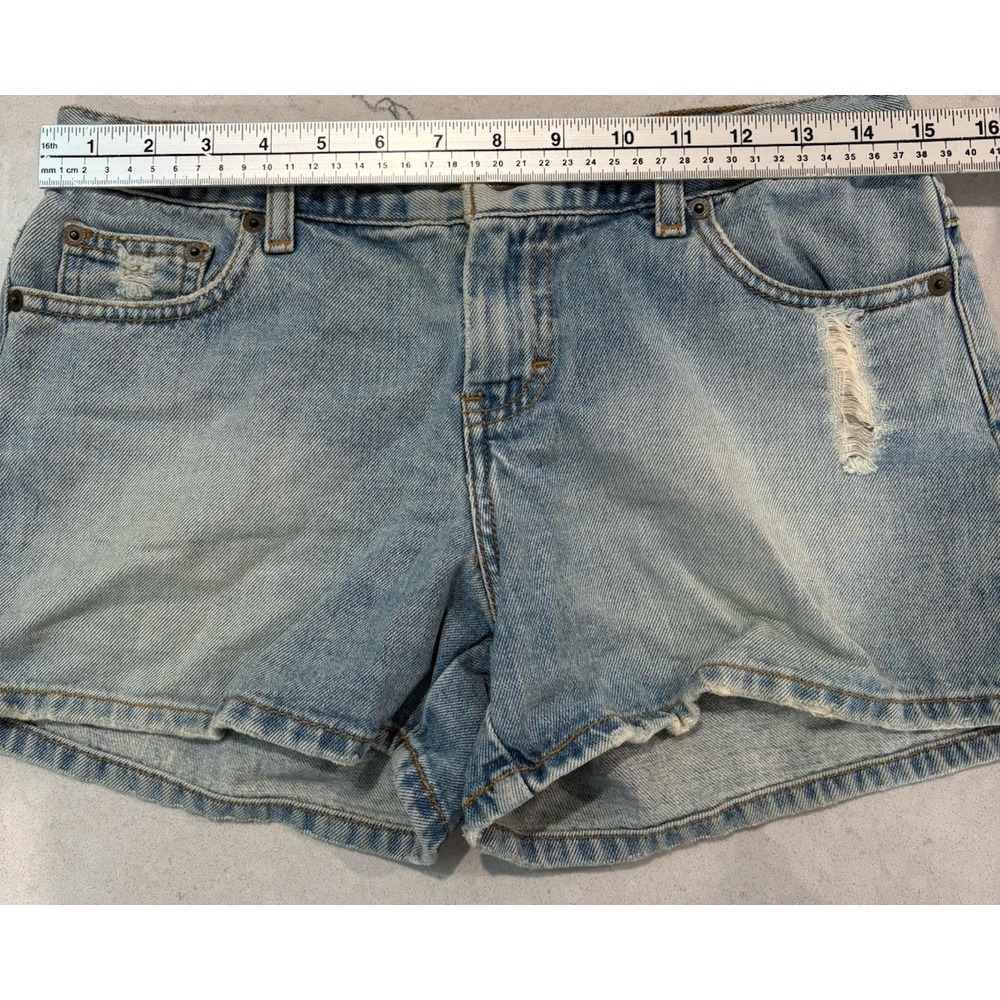 American Eagle Distressed Vintage Denim Shorts Size 4 Style 3463 Light Wash - Picture 6 of 10